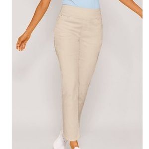 Recreation Brand Pant Tan Straight Leg Pull on Glider Pants